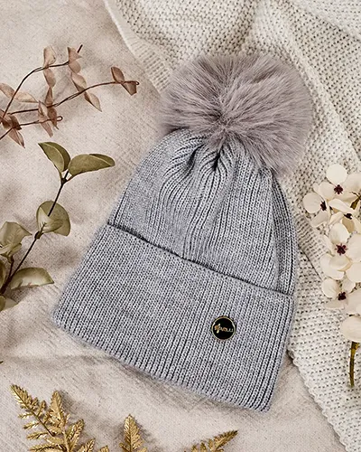 Bonnet d'hiver pour femme Royalfashion avec pompon