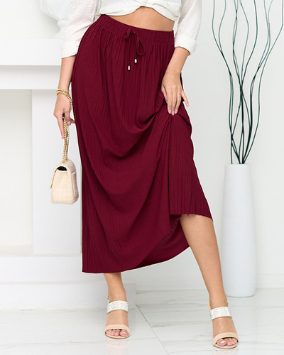 Jupe midi plissée bordeaux pour femme - Footwear
