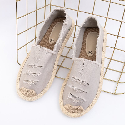 OUTLET Espadrilles femme grises à découpes Riev - Footwear