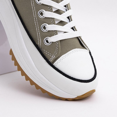 Baskets plateforme femme kaki Vinesa - Chaussures