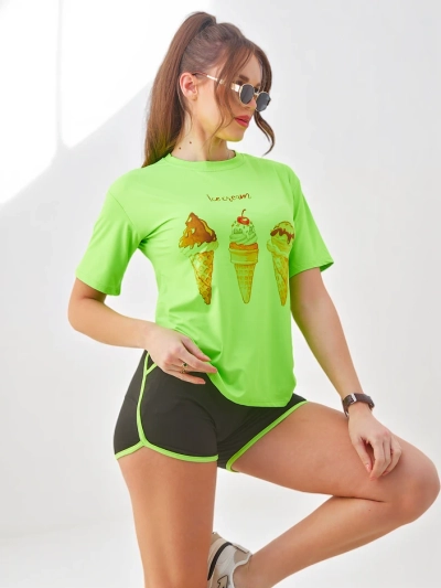 Ensemble de sport Royalfashion pour femmes avec t-shirt et shorts Ice Cream
