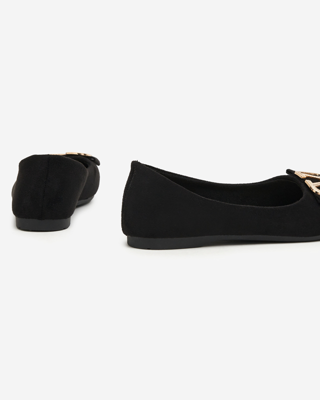 Ballerines noires pour femmes avec ornement sur le bout Cavo - Footwear