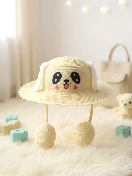 Royalfashion Chapeau de paille pour enfants Chapeau Pattes de Chiot