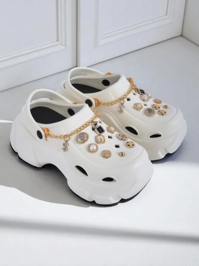 Sandales Caligae Aurelia Bianca avec décorations chain style glamour