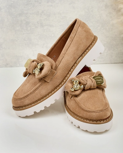 Royalfashion Mocassins pour femmes avec nœud Ezizer
