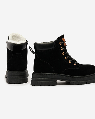 Royalfashion Bottes de trappeur isolées pour femmes en noir Radoras