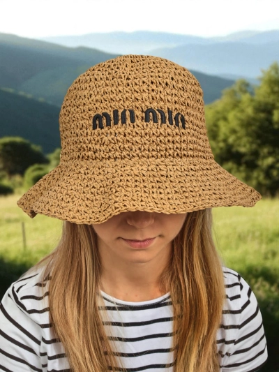 Royalfashion Chapeau d'été bob avec inscription pour femmes
