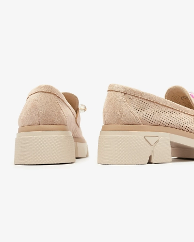 Mocassins ajourés marron clair pour femme Peloga- Footwear