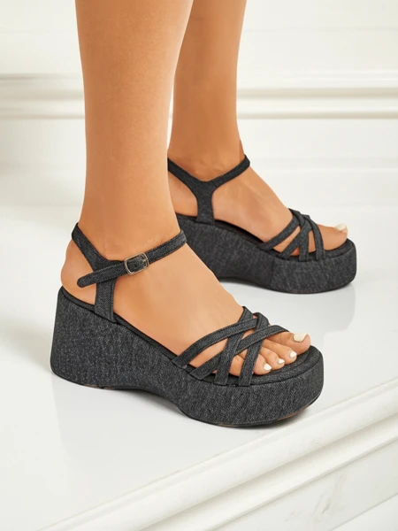 Royalfashion Sandales compensées pour femmes Shadow Lift