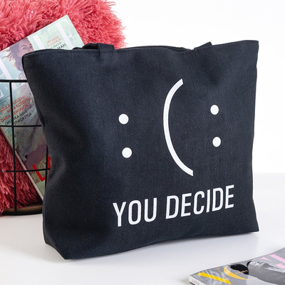 Sac à bandoulière noir avec un imprimé - Sacs à main