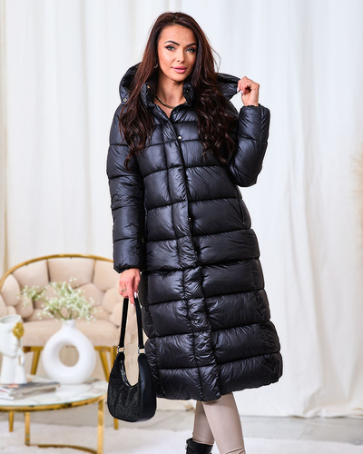 Royalfashion Veste d'hiver noire pour femme
