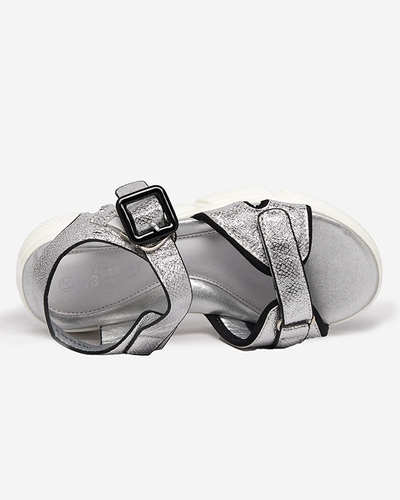 Sandales brillantes argentées fille Jenilo - Souliers