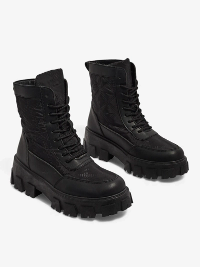 Bottines à lacets pour femmes en cuir écologique Solvi