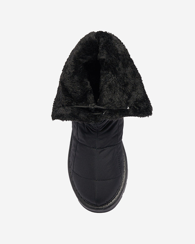 Bottes noires pour femmes a'la bottes de neige Amirfu- Footwear