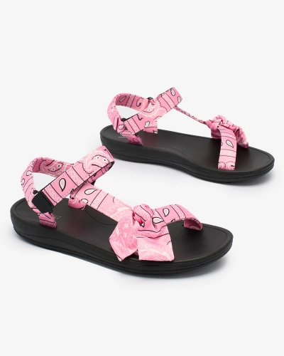 Royalfashion Sandales roses pour femme avec nœud Oyall