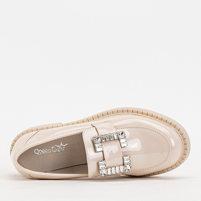 Chaussures femme beiges avec cristaux Larri - Chaussures