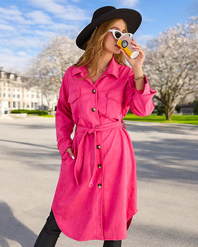 Royalfashion Manteau de type chemise pour femme