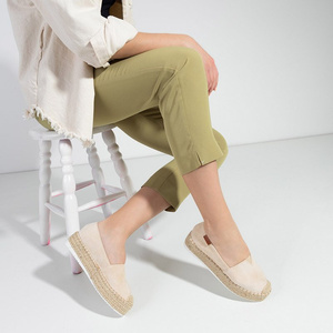 Espadrilles beiges femme sur plateforme Molandia - Chaussures