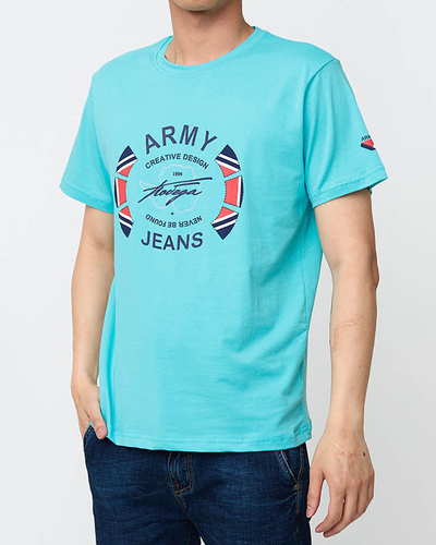 T-shirt imprimé homme turquoise - Vêtements