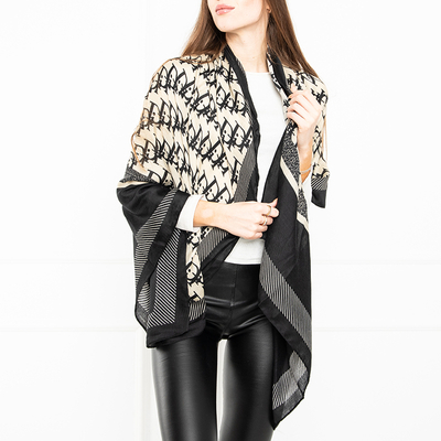 Echarpe femme à motifs beige et noir - Accessoires