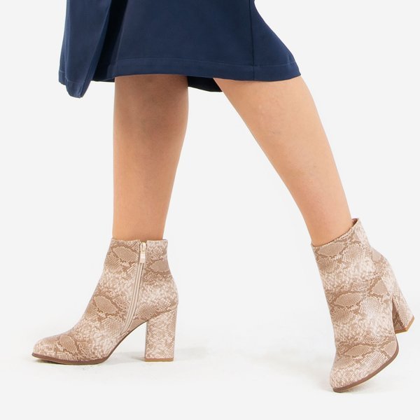 Bottes sur un montant supérieur en peau de serpent a'a Pekan - Chaussures