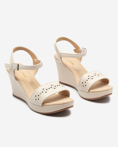 Sandales compensées beiges pour femmes Bellomia - Chaussures
