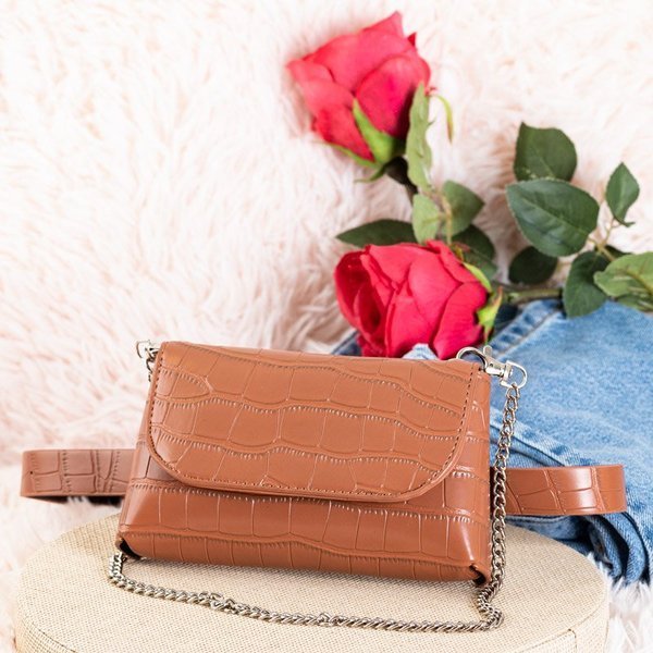 Sac en peau de serpent marron - Sacs à main