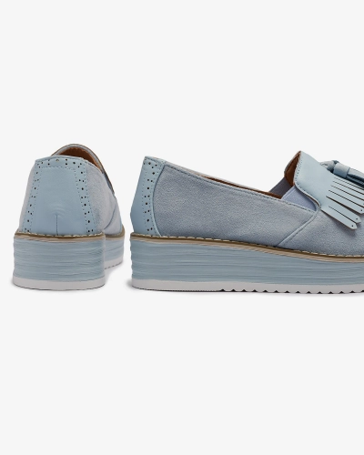 OUTLET Demi-pointes à talons bas bleu clair pour femmes Veolita- Footwear