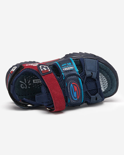 Sandales garçon bleu marine et bordeaux avec scratch Roser-Footwear