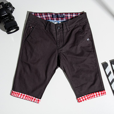 Short homme gris foncé avec empiècements rouges - Vêtements