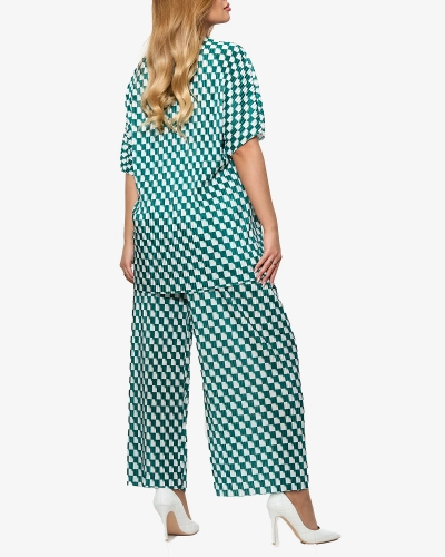 Ensemble plissé pour femme vert - Vêtements