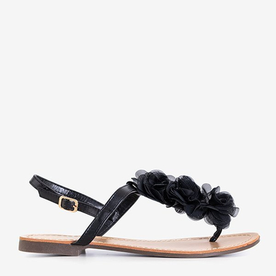 Sandales femme noires à fleurs Tritona - Chaussures