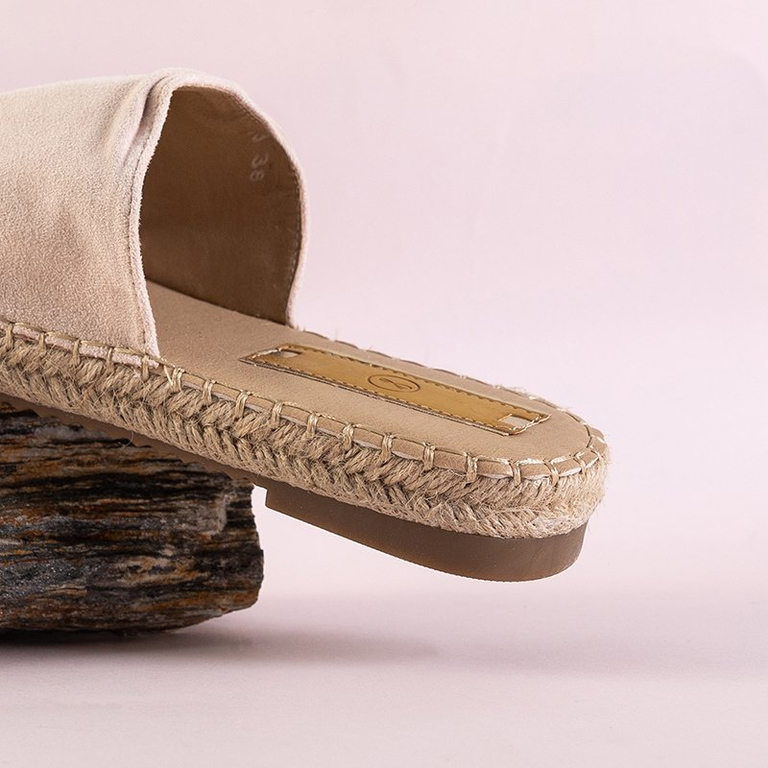 OUTLET Pantoufles Lamiya beiges pour femmes - Footwear