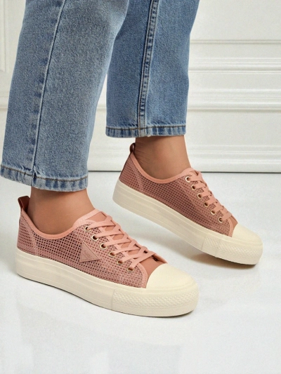 Baskets pour femmes Afrodyta Rosa – chaussures roses aérées en tissu pour l'été