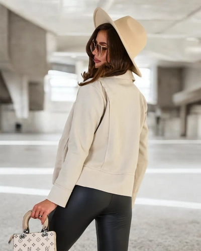 Royalfashion Veste en peau de bélier éco-suède pour femme avec poches