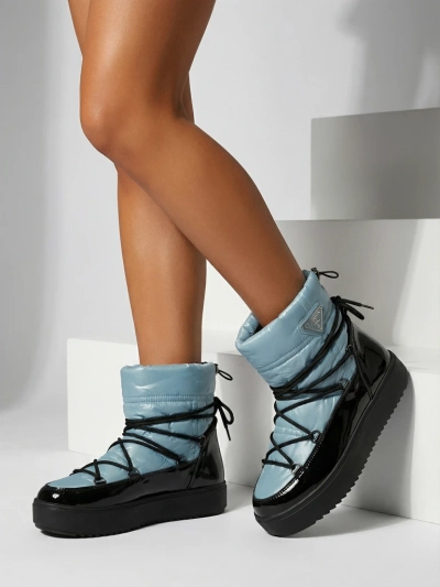 Royalfashion Bottes à enfiler pour femmes bottes de neige a'la en bleu Vevnose