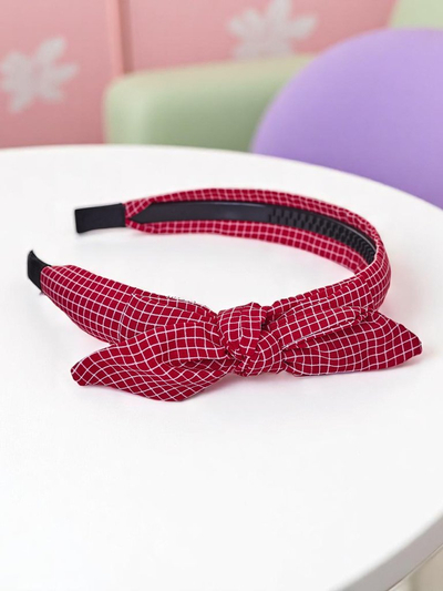 Serre-tête Royalfashion avec nœud en motif à carreaux Gosia
