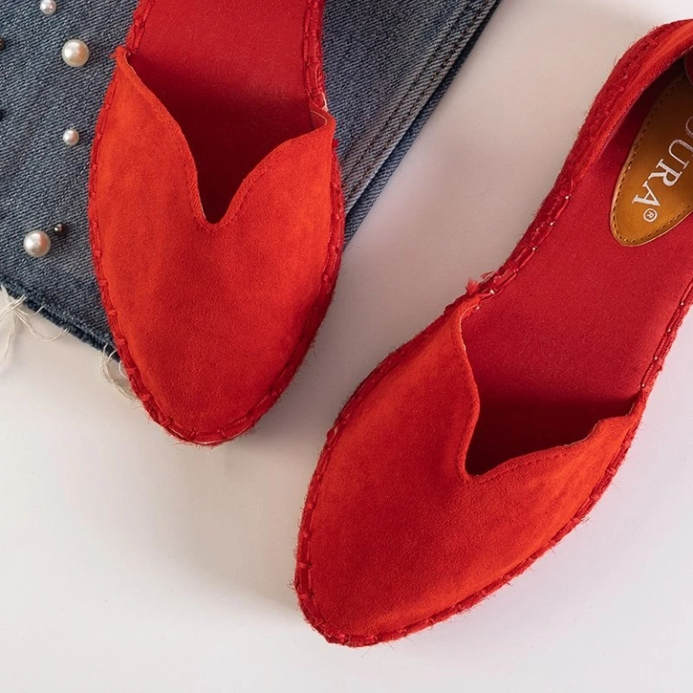 OUTLET Sandales femme rouges a'la espadrilles sur la plateforme Monata - Footwear