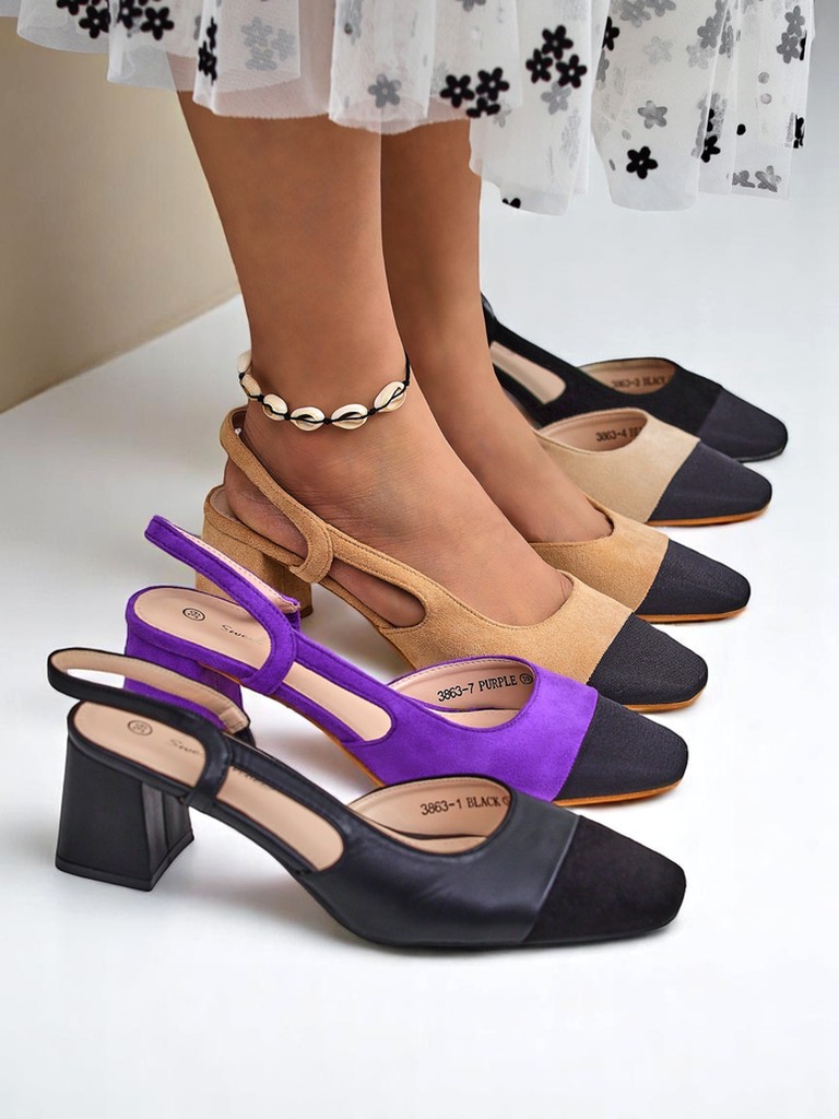 Royalfashion Escarpins élégants à talon bas pour femmes Eleganzo