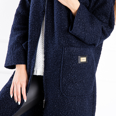 Veste femme bleu marine - manteau à capuche - Vêtements
