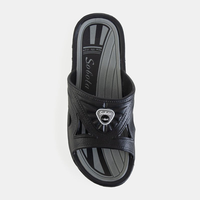 Chaussons homme Zesov caoutchouc noir et gris - Chaussures