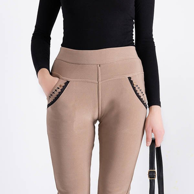 Treggings isolés marron clair pour femme - Vêtements
