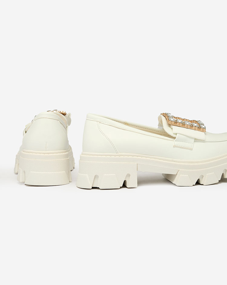 Royalfashion Mocassins blancs avec décoration sur le nez Alomease