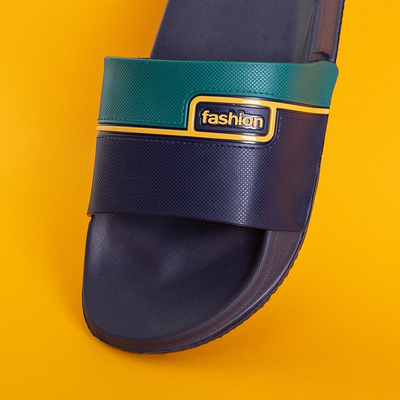 Chaussons pour homme en caoutchouc bleu marine avec ceinture verte Maxon - Footwear