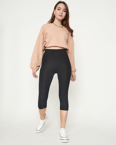 Legging 3/4 noir pour femme - Vêtements