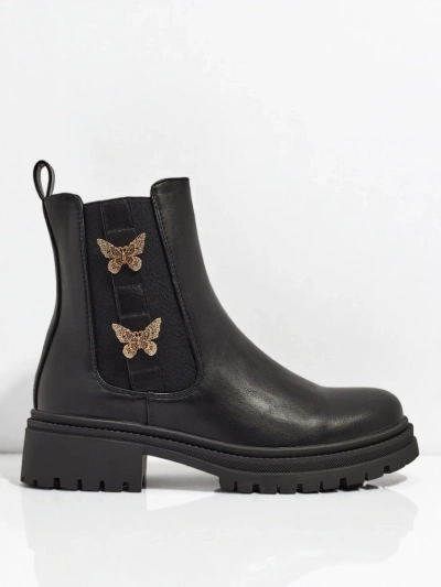 Bottines Bravelle en cuir écologique pour femmes avec papillons