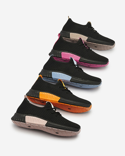 Chaussures de sport noires pour femmes avec inserts orange Keteti - Chaussures