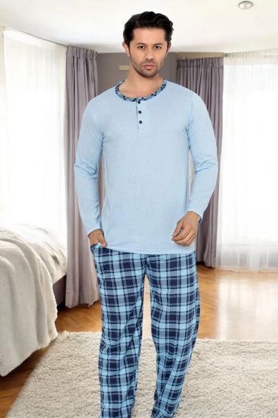Pyjama à carreaux en coton pour homme Royalfashion