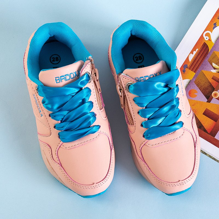 Chaussures de sport pour enfants roses avec un ruban Halifa bleu - Footwear