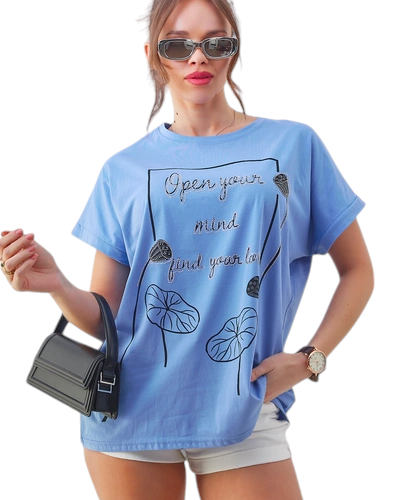 T-shirt en coton pour femmes Royalfashion avec un impression intéressant